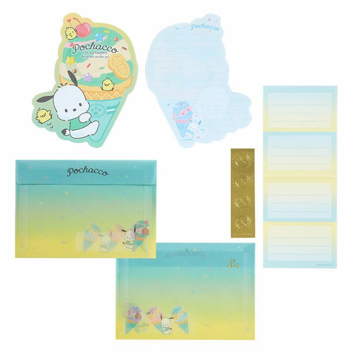 Hello Kitty Pochacco Letter Set (Ice Cream Party Series) Zelene | CZ_HK96144