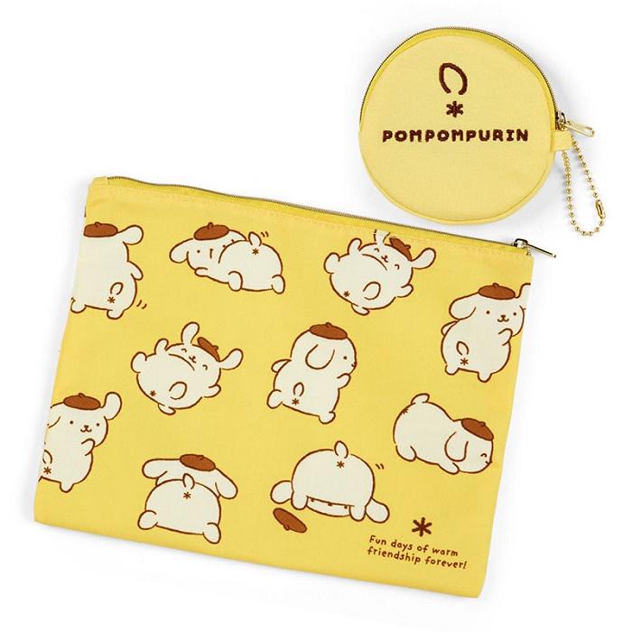 Hello Kitty Pompompurin 2-pc Zipper (Oshiri Puri Puri Purin Series) Žluté | CZ_HK49592