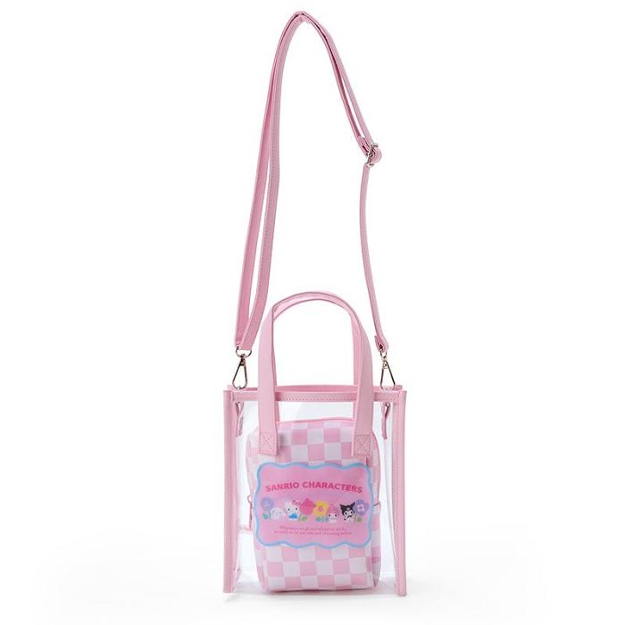 Hello Kitty Sanrio Characters Clear Convertible Mini (Pastel Check Series) Růžové | CZ_HK72641