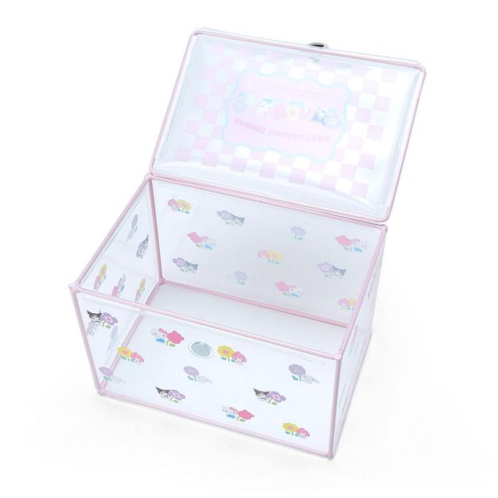 Hello Kitty Sanrio Characters Clear Storage Case (Pastel Check Series) Růžové | CZ_HK54670