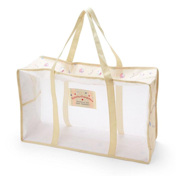 Hello Kitty Sanrio Characters Mesh Storage Tote (Large) Hnědé | CZ_HK98105